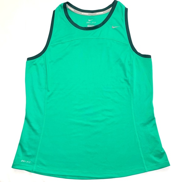 Nike Tops - Nike Green Dri-Fit Sleeveless Running Tank Top Size Large